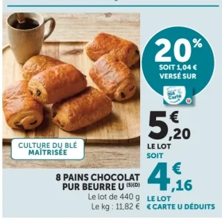 8 Pains chocolat pur beurre U