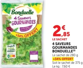 4 Saveurs Gourmandes Bonduelle (+34% Offert)