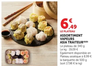 Assortiment vapeurs Asia Traiteur