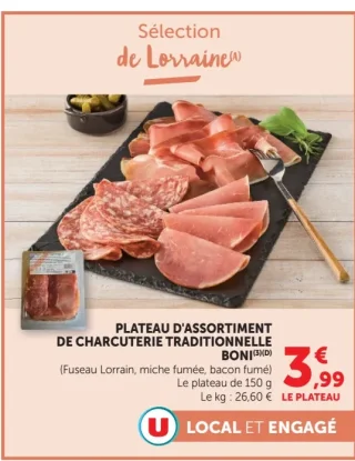 Plateau d'assortiment de charcuterie traditionnelle Boni