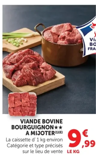 Viande bovine bourguignon** à mijoter