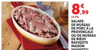 Salade de museau de porc à la provençale ou de museau de bœuf ravigote Maison Vivant