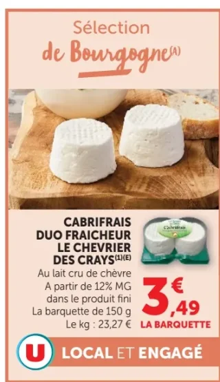 Cabrifrais Duo Fraicheur Le Chevrier des Crays