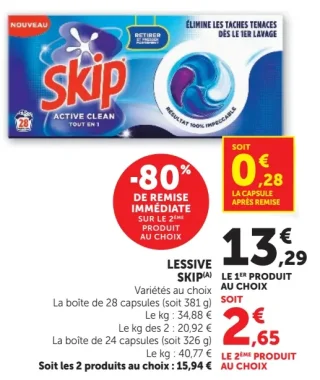 Lessive Skip capsules