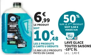 Lave glace toutes saisons -15°C U 5L