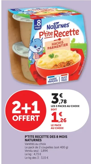 Naturnes P'tite Recette des 8 mois Hachis Parmentier