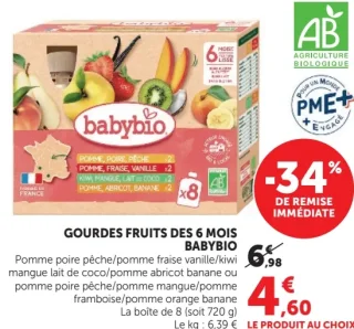 Babybio Gourdes Fruits des 6 mois