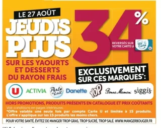 Yaourts et desserts du rayon frais Activia, Perle de Lait, Danette, Yop, Bonne Maman, siggi's