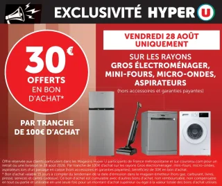 Offre Bon d'achat - Gros Électroménager, mini-fours, micro-ondes, aspirateurs