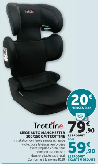 Trottine Siège auto Manchester 100/150 cm