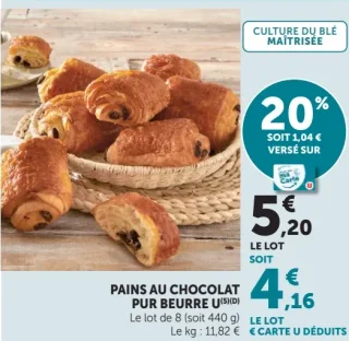 Pains au chocolat pur beurre U