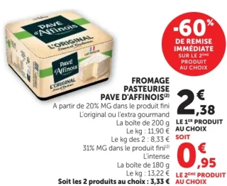 Fromage pasteurisé Pavé d'Affinois