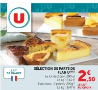 Sélection de parts de flan U