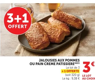 Jalousies aux pommes ou Pain crème pâtissière