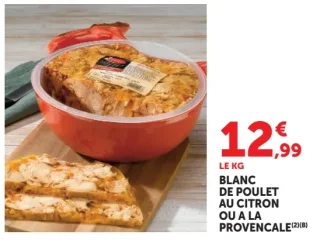 Blanc de poulet au citron ou à la provençale