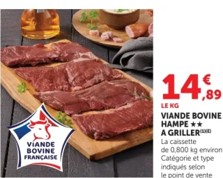 Viande bovine hampe ★★ à griller Viande Bovine Française