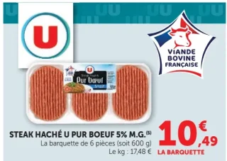 Steak haché U pur boeuf 5% M.G. U