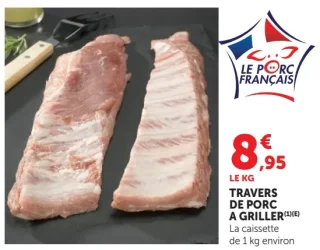 Travers de porc à griller Le Porc Français