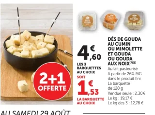 Dés de Gouda au cumin ou Mimolette et Gouda ou Gouda aux noix