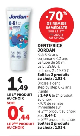 Dentifrice ou Brosse à dent Jordan
