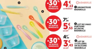 Lot de 2 cuillères en silicone Badabulle