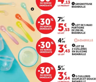 5 cuillères souples et douces Badabulle