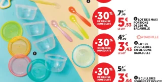 Lot de 5 maxi portions de 250 ml Badabulle