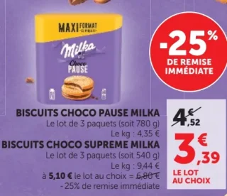 Biscuits Choco Pause Milka / Biscuits Choco Supreme Milka