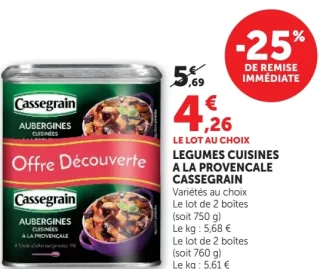 LEGUMES CUISINES A LA PROVENCALE CASSEGRAIN