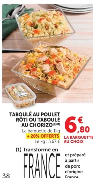 Taboulé au poulet rôti ou taboulé au chorizo