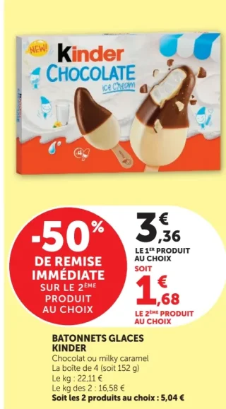 Bâtonnets glacés Kinder Chocolate