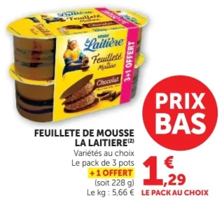 Feuilleté de mousse chocolat La Laitière