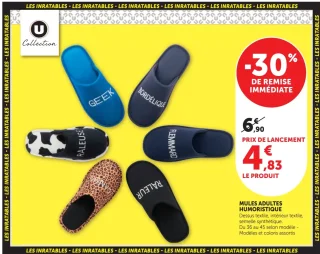 Mules adultes humoristique U Collection