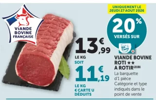 Viande bovine rôti à rôtir