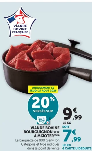 Viande bovine bourguignon à mijoter