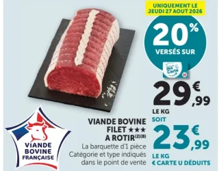 Viande bovine Filet A rotir