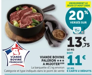 Viande bovine Paleron A mijoter
