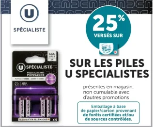 Piles alcalines puissance U Spécialiste