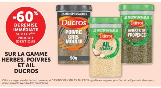 La gamme d'herbes, poivres et ail "Les Indispensables" Ducros