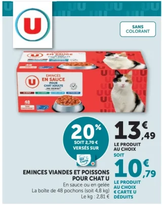 Émincés viandes et poissons pour chat U
