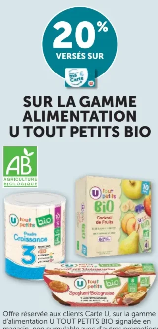 Gamme alimentation U Tout Petits Bio
