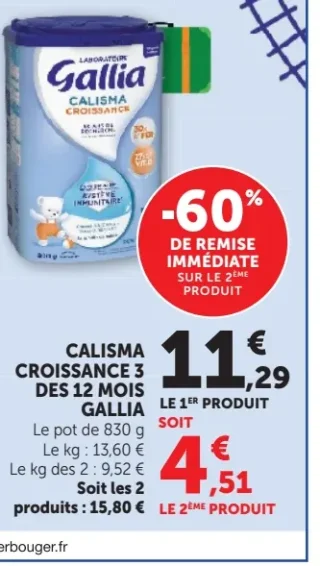 Calisma Croissance 3 des 12 mois Gallia