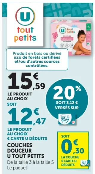 COUCHES DOUCEUR U TOUT PETITS