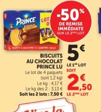 Biscuits au chocolat Prince LU