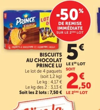 Biscuits au chocolat Prince LU