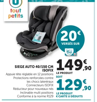 Siège auto 40/150 cm Isofix