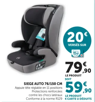 Siège auto 76/150 cm