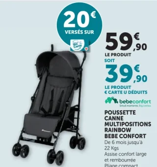 POUSSETTE CANNE MULTIPOSITIONS RAINBOW BEBE CONFORT