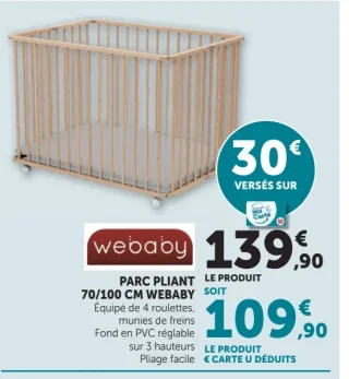 PARC PLIANT 70/100 CM WEBABY
