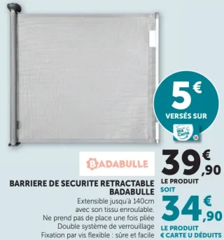 BARRIERE DE SECURITE RETRACTABLE BADABULLE